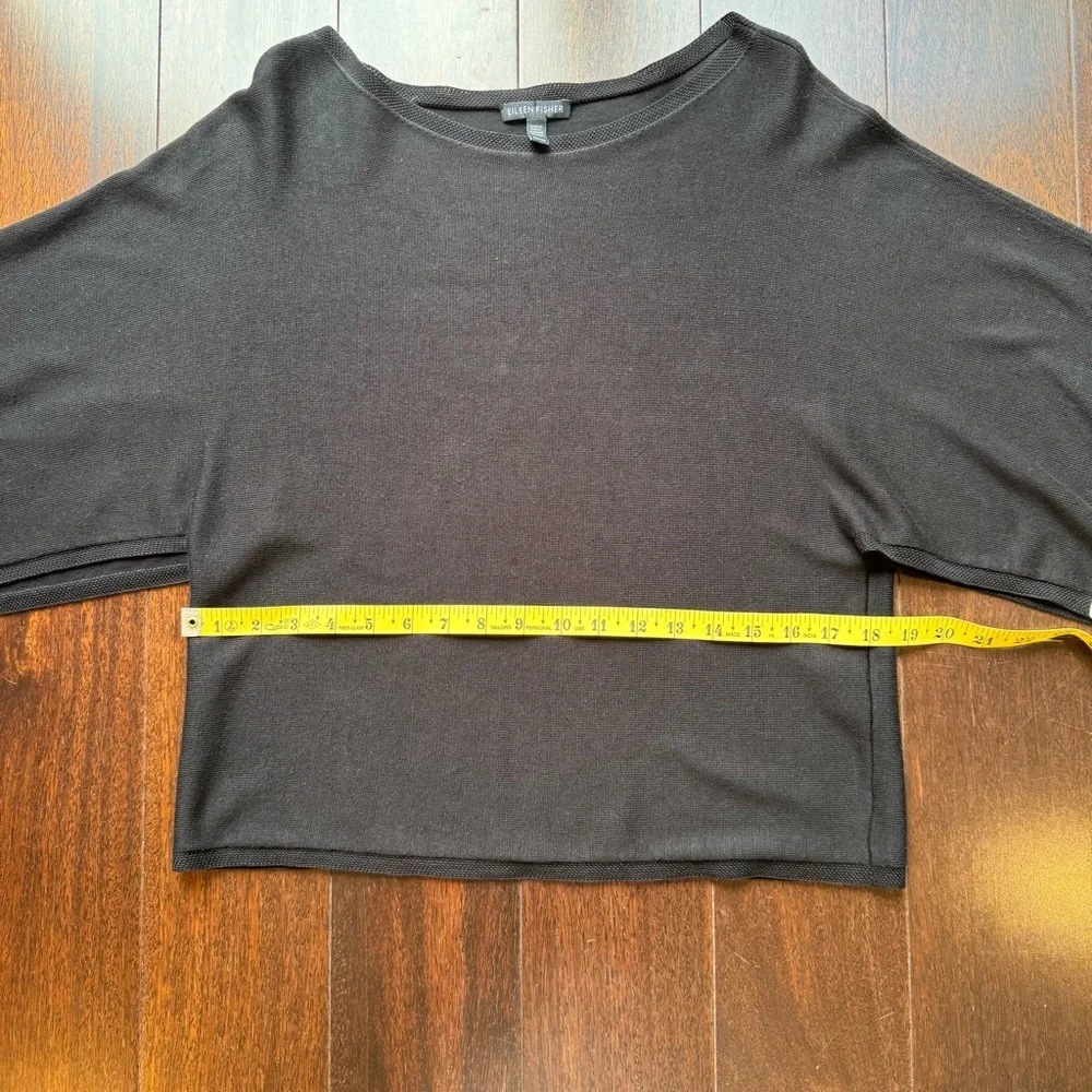 Eileen Fisher Black & Cream Drape Cardigan - Picture 6 of 9